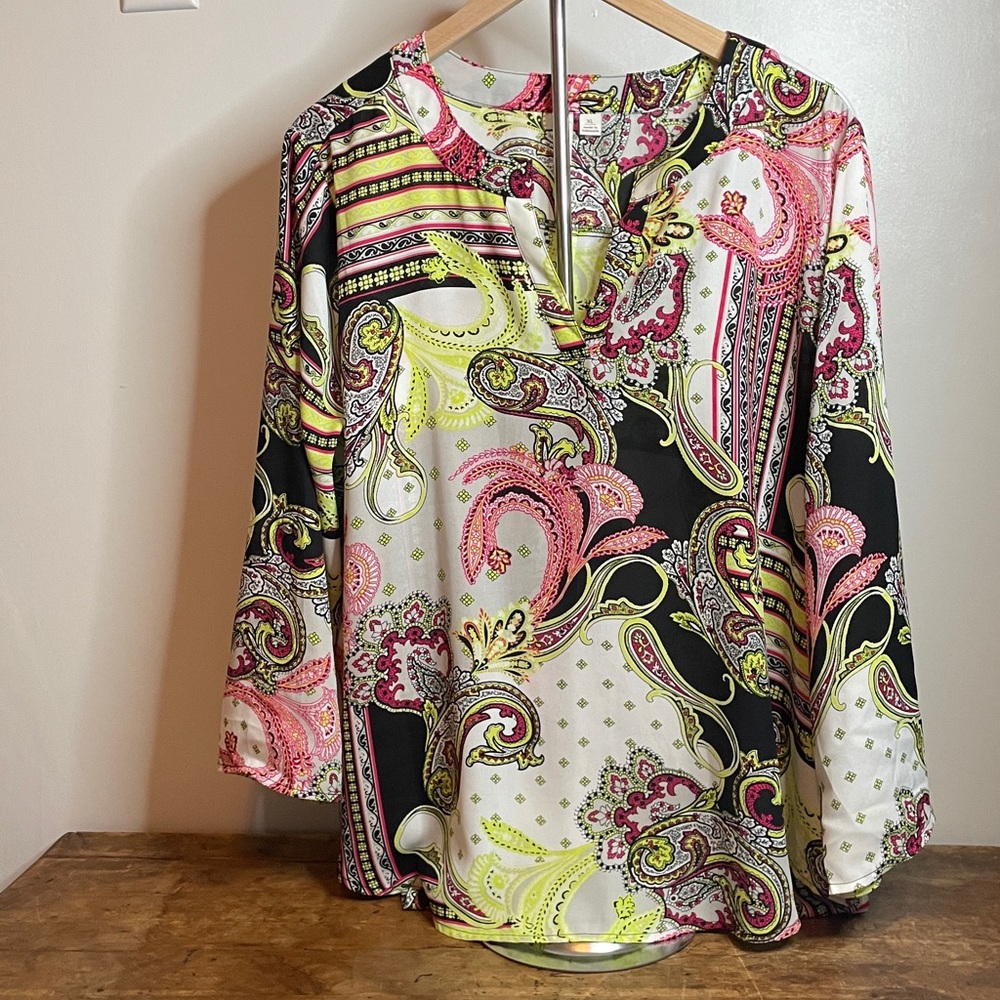 ♥️ Tunic Top - Paisley Blouse - size XL